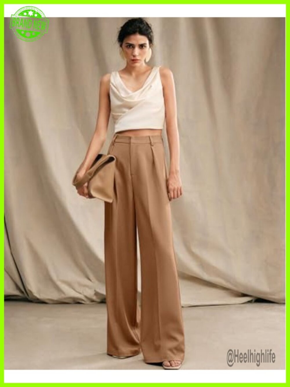 Wide Leg Dress Pants High Waist Business Casual Palazzo Trousers with Pockets - Picture 4 of 6